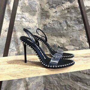 Alexander Wang Studded PVC Black Nova Sling-back Sandals